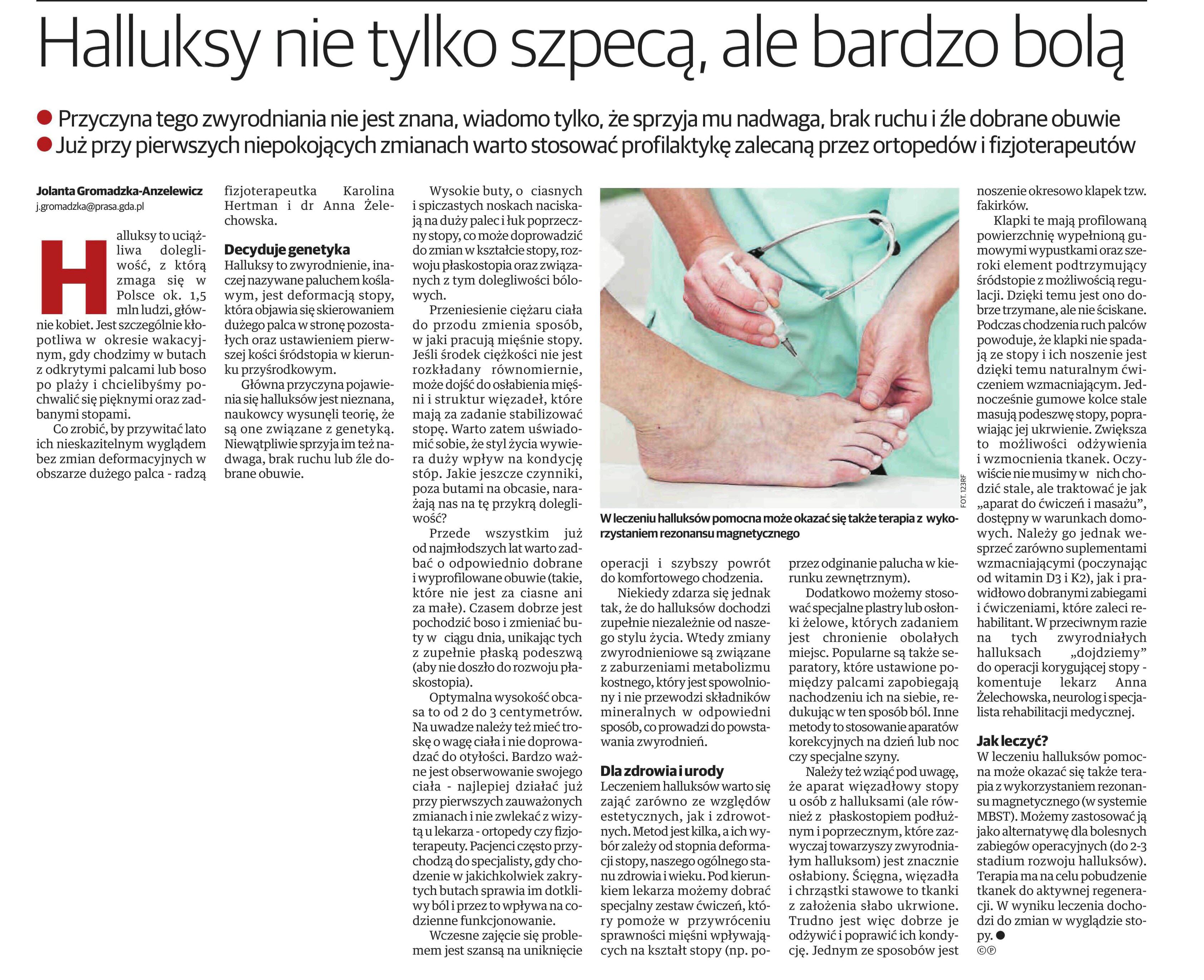 Kurier Lubelski — Halluksy nie tylko szpecą, ale bardzo bolą