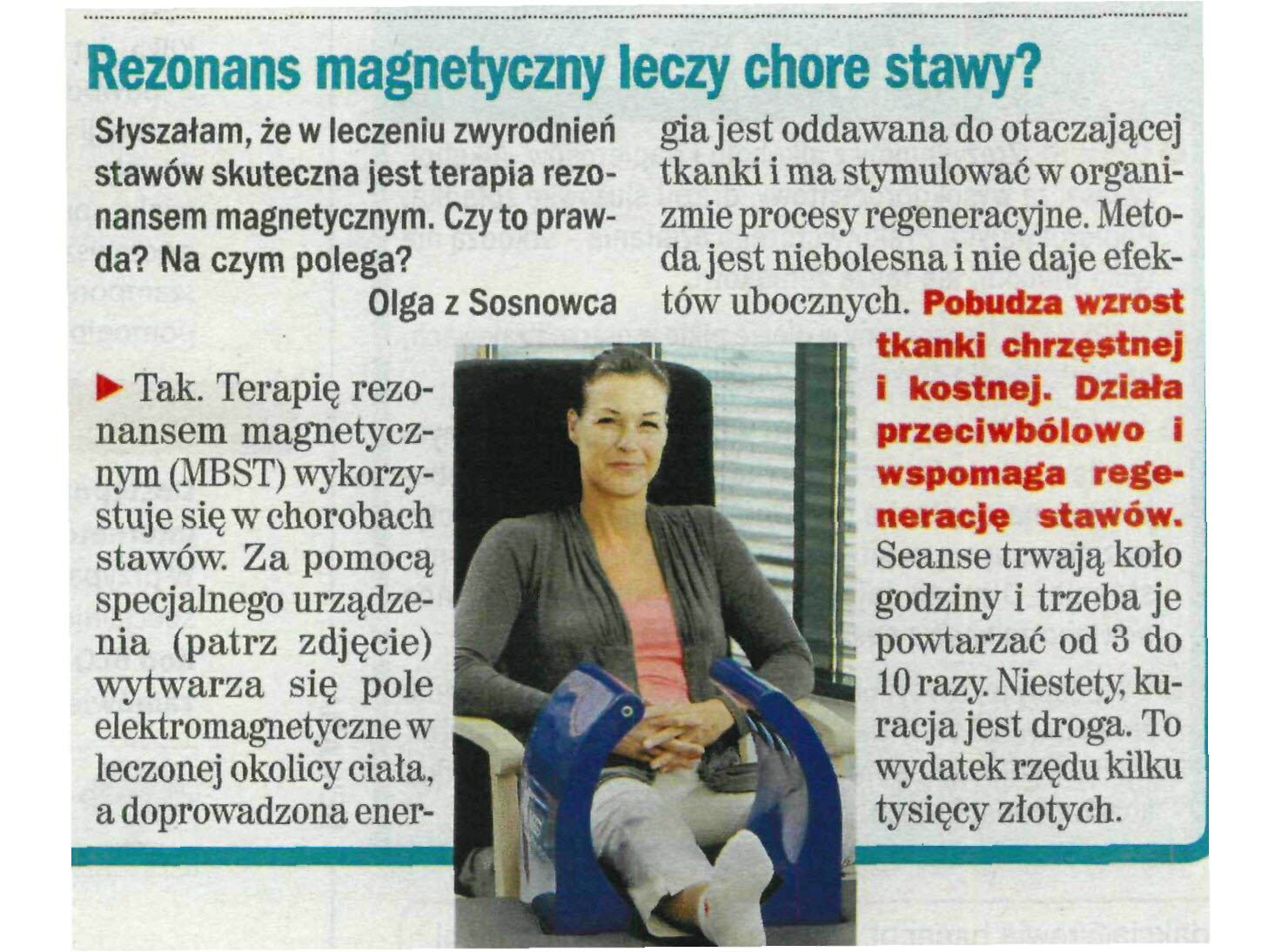 Rewia — Rezonans magnetyczny leczy chore stawy?