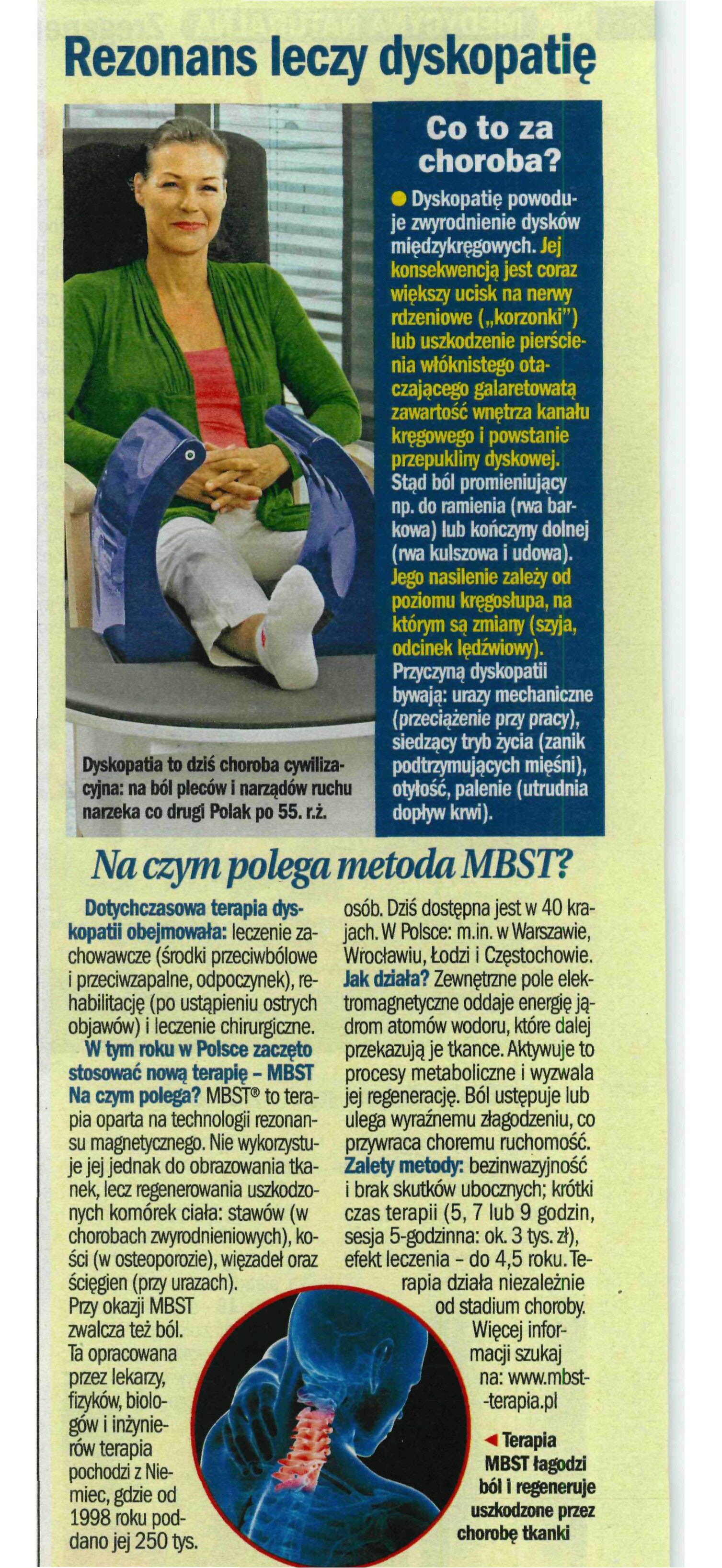 Życie na Gorąco — Rezonans leczy dyskopatię